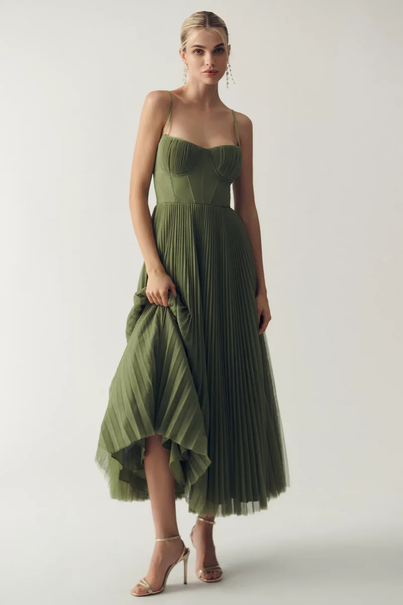 Olivia Openback Dress | Groen