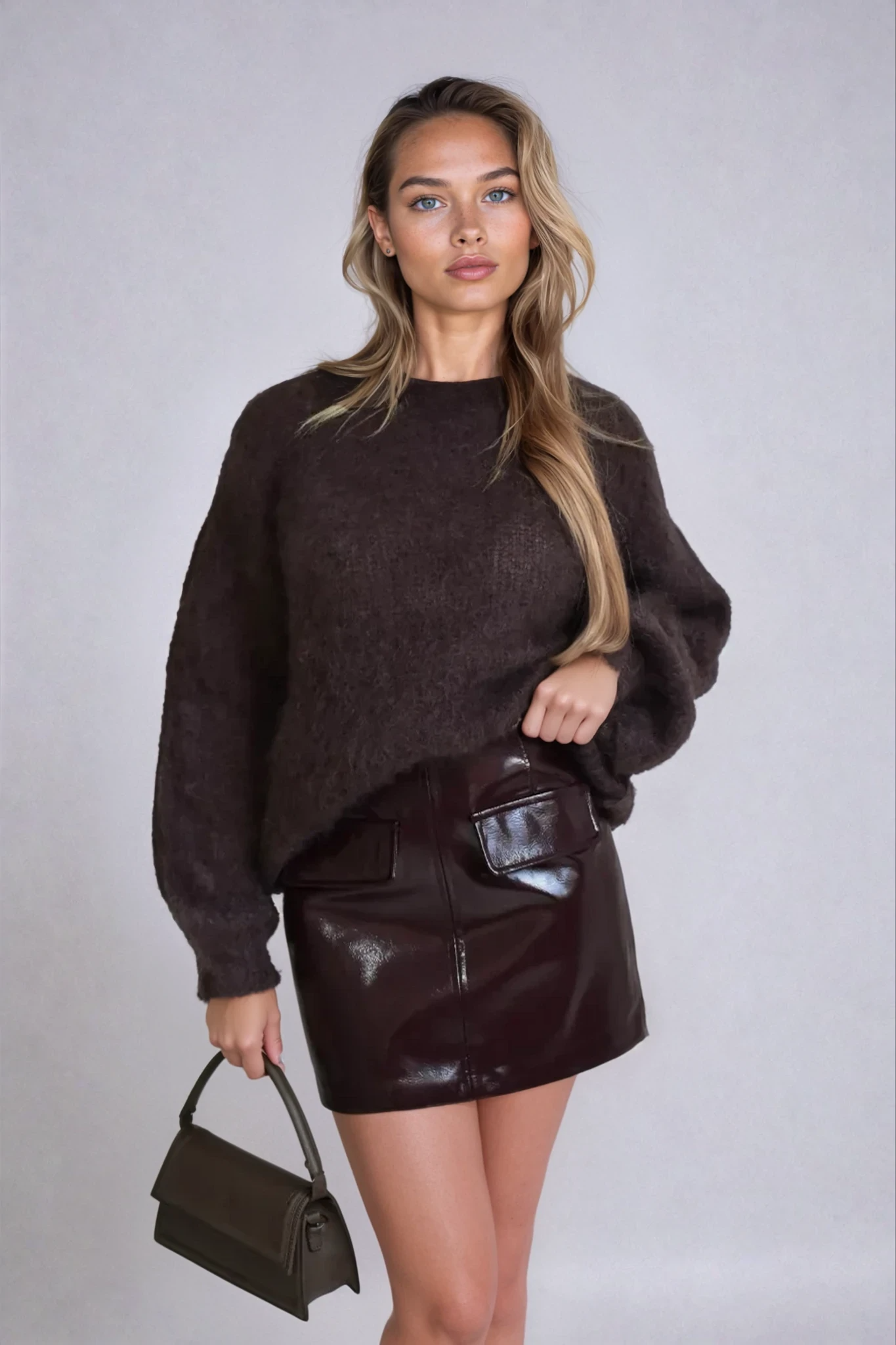 Noa Leather Skirt | Donker Rood