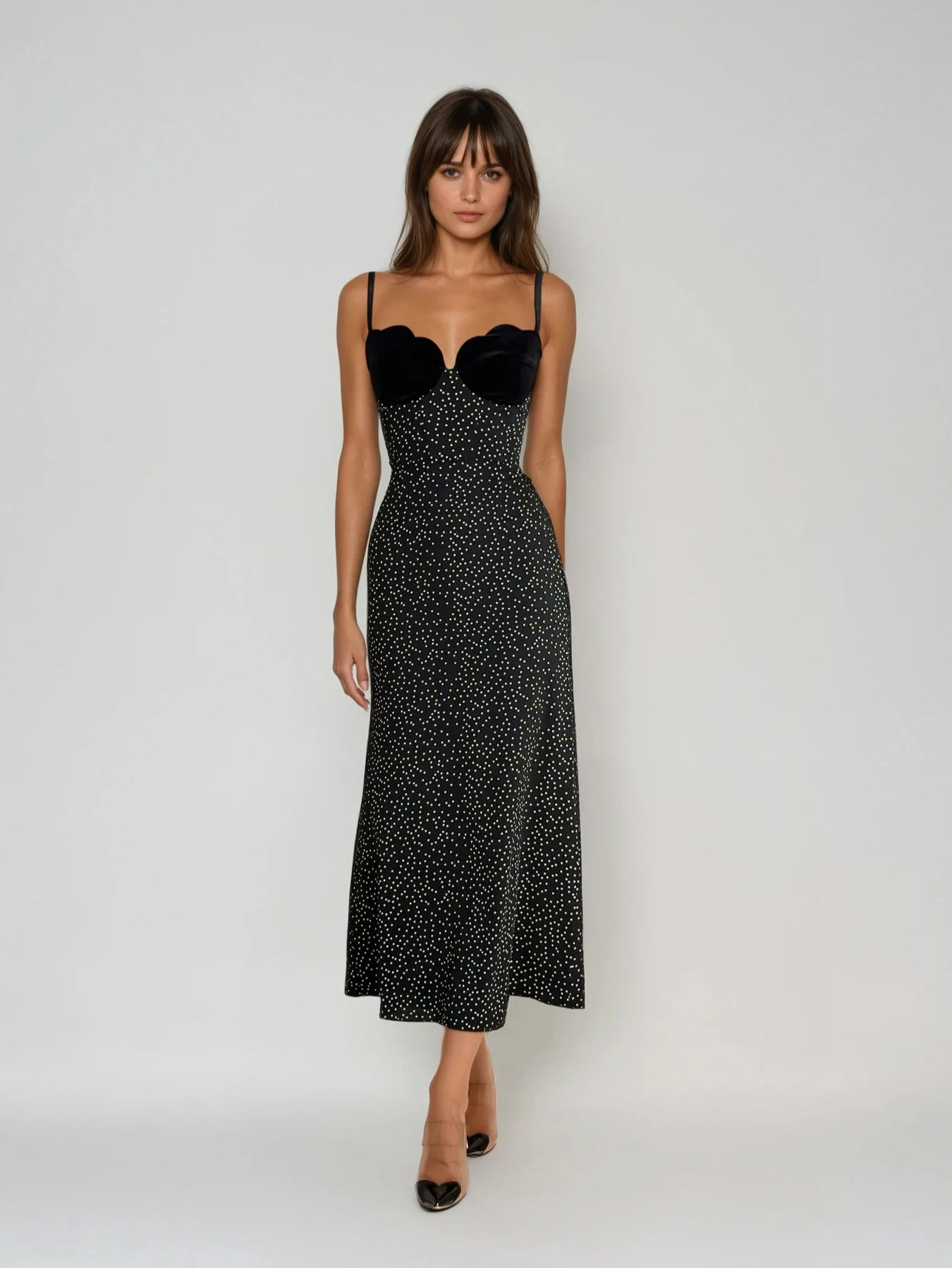 Bianca Velvet Dress | Zwart