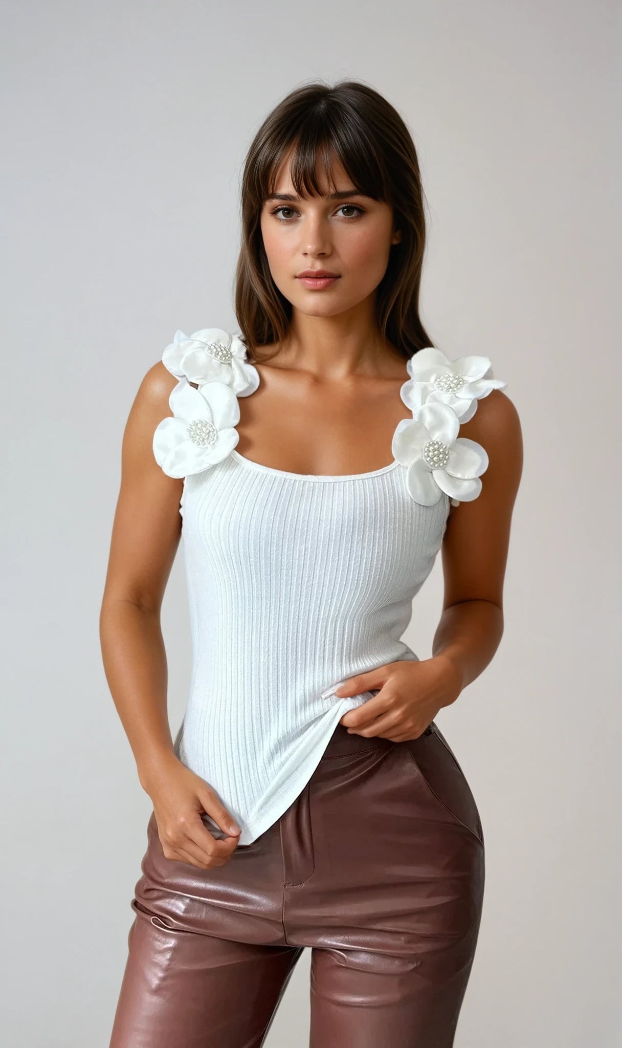Daisy Sleeveless Top | Wit